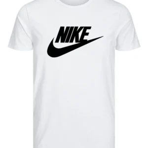 T-SHIRT 100% ΒΑΜΒΑΚΙ ΜΕ LOGO - ΛΕΥΚΟ - NIKE ΜΕΓΑΛΟ