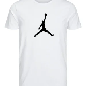 T-SHIRT 100% ΒΑΜΒΑΚΙ ΜΕ LOGO - ΛΕΥΚΟ - ΤΖΟΡΝΤΑΝ ΜΕΓΑΛΟ