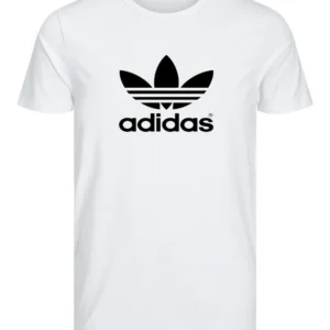 T-SHIRT 100% ΒΑΜΒΑΚΙ ΜΕ LOGO - ΛΕΥΚΟ - ΤΡΙΦΥΛΛΙ ΜΕΓΑΛΟ