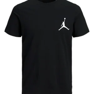 T-SHIRT 100% ΒΑΜΒΑΚΙ ΜΕ LOGO - ΜΑΥΡΟ - ΤΖΟΡΝΤΑΝ ΜΙΚΡΟ