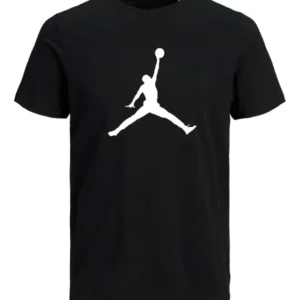 T-SHIRT 100% ΒΑΜΒΑΚΙ ΜΕ LOGO - ΜΑΥΡΟ - ΤΖΟΡΝΤΑΝ ΜΕΓΑΛΟ