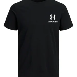 T-SHIRT ΑΠΟ 100% ΒΑΜΒΑΚΙ ΜΕ ΛΕΥΚΟ LOGO - ΜΑΥΡΟ- UA/MIK