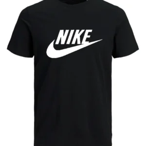 T-SHIRT 100% ΒΑΜΒΑΚΙ ΜΕ LOGO - ΜΑΥΡΟ - NIKE ΜΕΓΑΛΟ