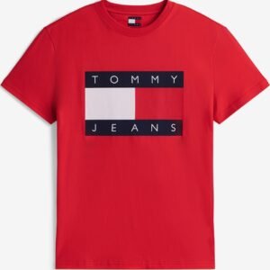 T-SHIRT 100% ΒΑΜΒΑΚΙ ΜΕ LOGO - ΚΟΚΚΙΝΟ - TOMMY JEANS ΜΕΓΑΛΟ