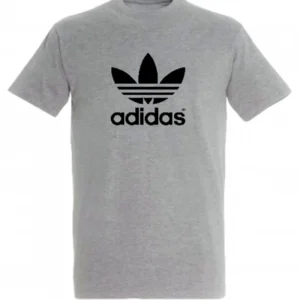 T-SHIRT 100% ΒΑΜΒΑΚΙ ΜΕ LOGO - ΓΚΡΙ - ΤΡΙΦΥΛΛΙ ΜΕΓΑΛΟ