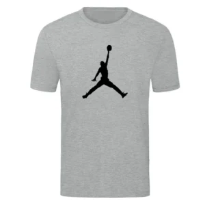 T-SHIRT 100% ΒΑΜΒΑΚΙ ΜΕ LOGO - ΓΚΡΙ - ΤΖΟΡΝΤΑΝ ΜΕΓΑΛΟ