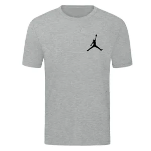 T-SHIRT 100% ΒΑΜΒΑΚΙ ΜΕ LOGO - ΓΚΡΙ - ΤΖΟΡΝΤΑΝ ΜΙΚΡΟ