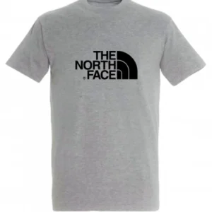 T-SHIRT 100% ΒΑΜΒΑΚΙ ΜΕ LOGO - ΓΚΡΙ - THE NORTH FACE ΜΕΓΑΛΟ