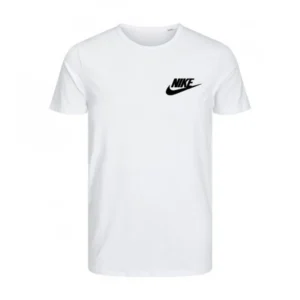 T-SHIRT 100% ΒΑΜΒΑΚΙ ΜΕ LOGO - ΛΕΥΚΟ - NIKE ΜΙΚΡΟ
