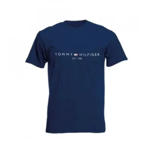 T-SHIRT 100% ΒΑΜΒΑΚΙ ΜΕ LOGO - ΜΠΛΕ ΣΚΟΥΡΟ - TOMMY 1985