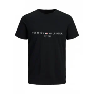 T-SHIRT 100% ΒΑΜΒΑΚΙ ΜΕ LOGO - ΜΑΥΡΟ - TOMMY 1985