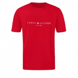 T-SHIRT 100% ΒΑΜΒΑΚΙ ΜΕ LOGO - ΚΟΚΚΙΝΟ - TOMMY 1985