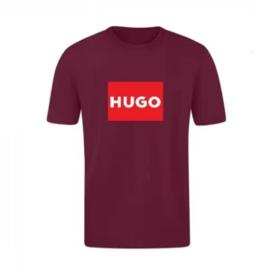 T-SHIRT 100% ΒΑΜΒΑΚΙ ΜΕ LOGO - ΜΠΟΡΝΤΟ - HUGO