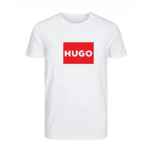 T-SHIRT 100% ΒΑΜΒΑΚΙ ΜΕ LOGO - ΛΕΥΚΟ - HUGO