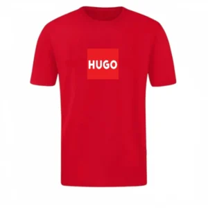 T-SHIRT 100% ΒΑΜΒΑΚΙ ΜΕ LOGO - ΚΟΚΚΙΝΟ - HUGO