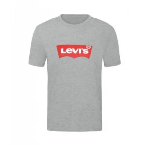 T-SHIRT 100% ΒΑΜΒΑΚΙ ΜΕ LOGO - ΓΚΡΙ - LEVIS ΜΕΓΑΛΟ