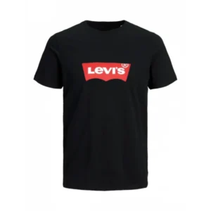 T-SHIRT 100% ΒΑΜΒΑΚΙ ΜΕ LOGO - ΜΑΥΡΟ - LEVIS ΜΕΓΑΛΟ