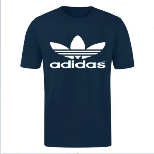 T-SHIRT 100% ΒΑΜΒΑΚΙ ΜΕ LOGO - ΜΠΛΕ ΣΚΟΥΡΟ - ΤΡΙΦΥΛΛΙ ΜΕΓΑΛΟ