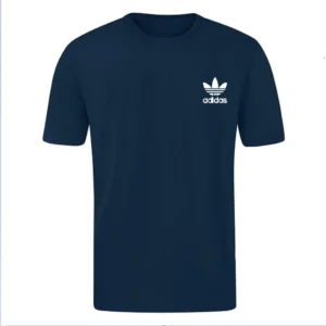 T-SHIRT 100% ΒΑΜΒΑΚΙ ΜΕ LOGO - ΜΠΛΕ ΣΚΟΥΡΟ - ΤΡΙΦΥΛΛΙ ΜΙΚΡΟ