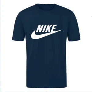 T-SHIRT 100% ΒΑΜΒΑΚΙ ΜΕ LOGO - ΜΠΛΕ ΣΚΟΥΡΟ - NIKE ΜΕΓΑΛΟ