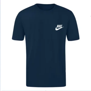 T-SHIRT 100% ΒΑΜΒΑΚΙ ΜΕ LOGO - ΜΠΛΈ ΣΚΟΥΡΟ - NIKE ΜΙΚΡΟ