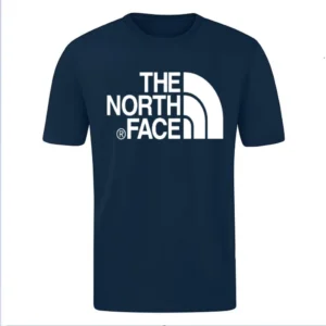 T-SHIRT 100% ΒΑΜΒΑΚΙ ΜΕ LOGO - ΜΠΛΕ ΣΚΟΥΡΟ - THE NORTH FACE ΜΕΓΑΛΟ