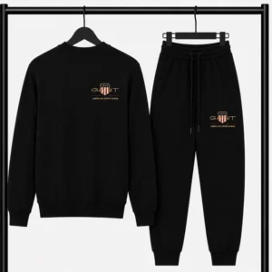 Μαύρο Σετ Φόρμας Gant American Sportwear με Logo – Φούτερ λαιμοκοψη & Παντελόνι
