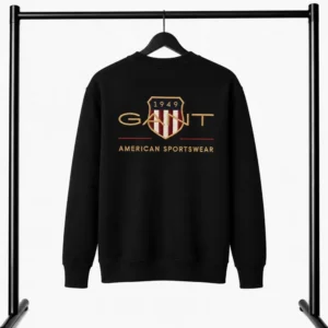 Μαύρο Φούτερ Λαιμοκοψη Gant American Sportwear