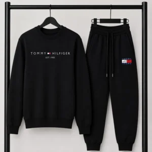 Μαύρο Σετ Φόρμας Tommy Hilfiger Est. 1985 με Logo – Φούτερ λαιμοκοψη & Παντελόνι