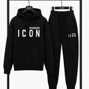 Σετ Φόρμας DSQUARED2 ICON με Φούτερ κουκούλα & Παντελόνι – Μαύρο