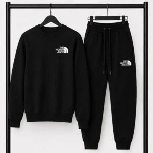 Μαύρο Σετ Φόρμας The North Face με Logo – Φούτερ λαιμοκοψη & Παντελόνι