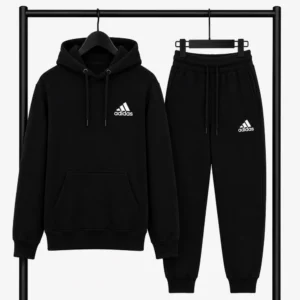 Σετ Φόρμας ADIDAS με Φούτερ κουκούλα  & Παντελόνι – Μαύρο