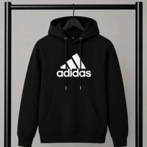 Μαύρο φούτερ με κουκούλα Adidas με Logo