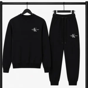Μαύρο Σετ Φόρμας Calvin Klein Jeans με Logo – Φούτερ λαιμοκοψη & Παντελόνι