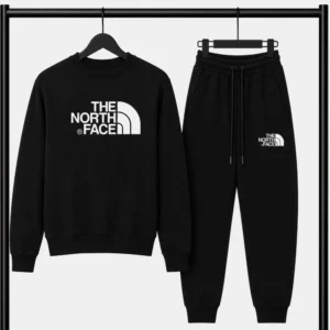Μαύρο Σετ Φόρμας The North Face με Logo – Φούτερ λαιμοκοψη & Παντελόνι