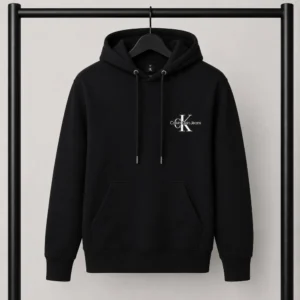 Μαύρο φούτερ με κουκούλα Calvin Klein Jeans με Logo