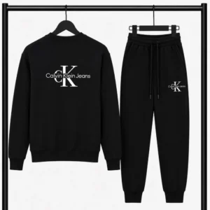 Μαύρο Σετ Φόρμας Calvin Klein Jeans με Logo – Φούτερ λαιμοκοψη & Παντελόνι