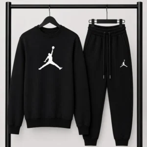 Μαύρο Σετ Φόρμας Jordan με Logo – Φούτερ λαιμοκοψη & Παντελόνι