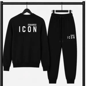 Μαύρο Σετ Φόρμας Dsquared2 Icon με Logo – Φούτερ λαιμοκοψη & Παντελόνι