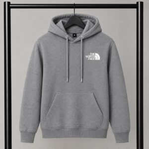 Γκρι φούτερ με κουκούλα The North Face με Logo
