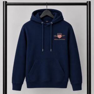 Μπλε σκούρο φούτερ με κουκούλα Gant American Sportwear με Logo