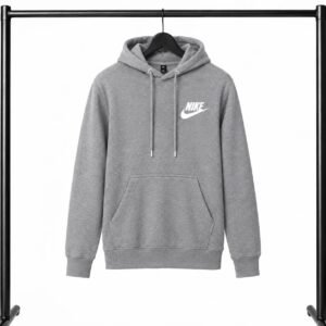 Γκρι φούτερ με κουκούλα Nike με Logo