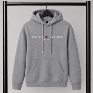 Γκρι φούτερ με κουκούλα Tommy Hilfiger Est. 1985 με Logo