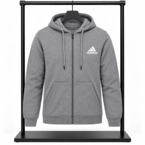 Ζακέτα Φούτερ γκρι με Κουκούλα & Φερμουάρ Adidas