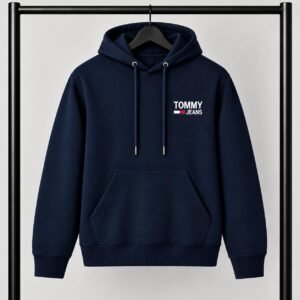 Μπλε σκούρο φούτερ με κουκούλα Τommy Jeans με Logo