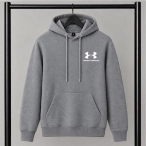 Γκρι φούτερ με κουκούλα Under Armour με Logo