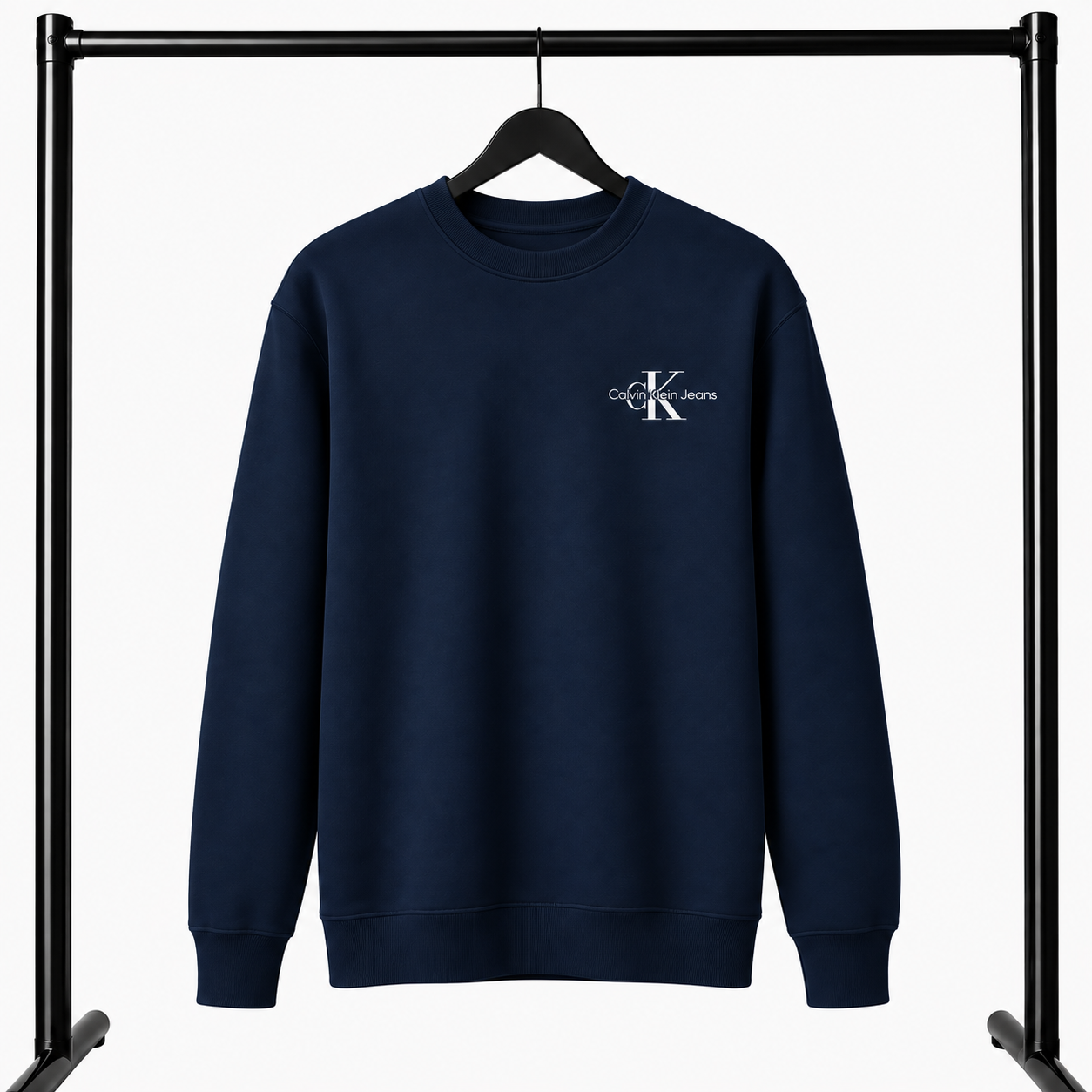 Μπλε Σκούρο Φούτερ Λαιμοκοψη Calvin Klein Jeans