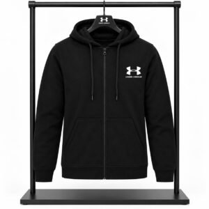 Ζακέτα Φούτερ μαύρη με Κουκούλα & Φερμουάρ Under Armour