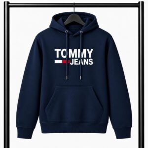 Μπλε σκούρο φούτερ με κουκούλα Τommy Jeans με Logo