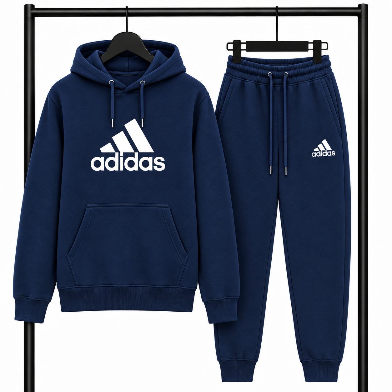 Σετ Φόρμας ADIDAS με Φούτερ κουκούλα & Παντελόνι – Μπλε σκούρο